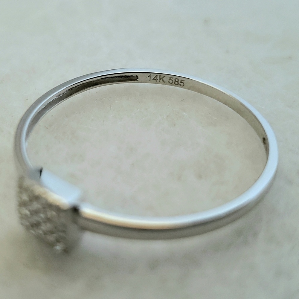 2X HOST PICK 💍 Delicate 14k White Gold & Diamonds Ring - Picture 6 of 7